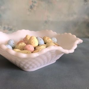 Vintage Milk Glass Candy Dish